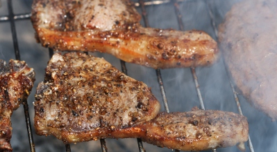 Lamb Chops on a BBQ Grill