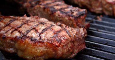 Beef Steaks on a BBQ Grill